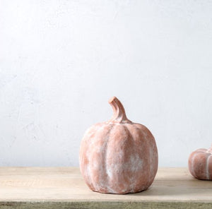 Orange Terracotta Pumpkin 8"H