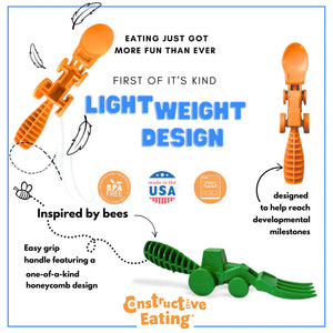Set of 2 Tractor Utensils - 2 Different Color's to Choose From