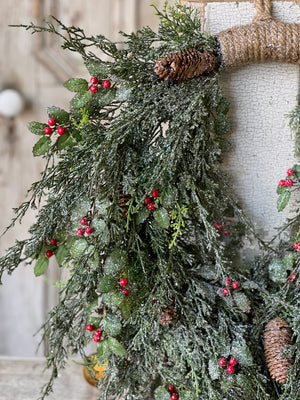 Holly Hill Cedar Hanging Wreath - Two Different Sizes to Choose From