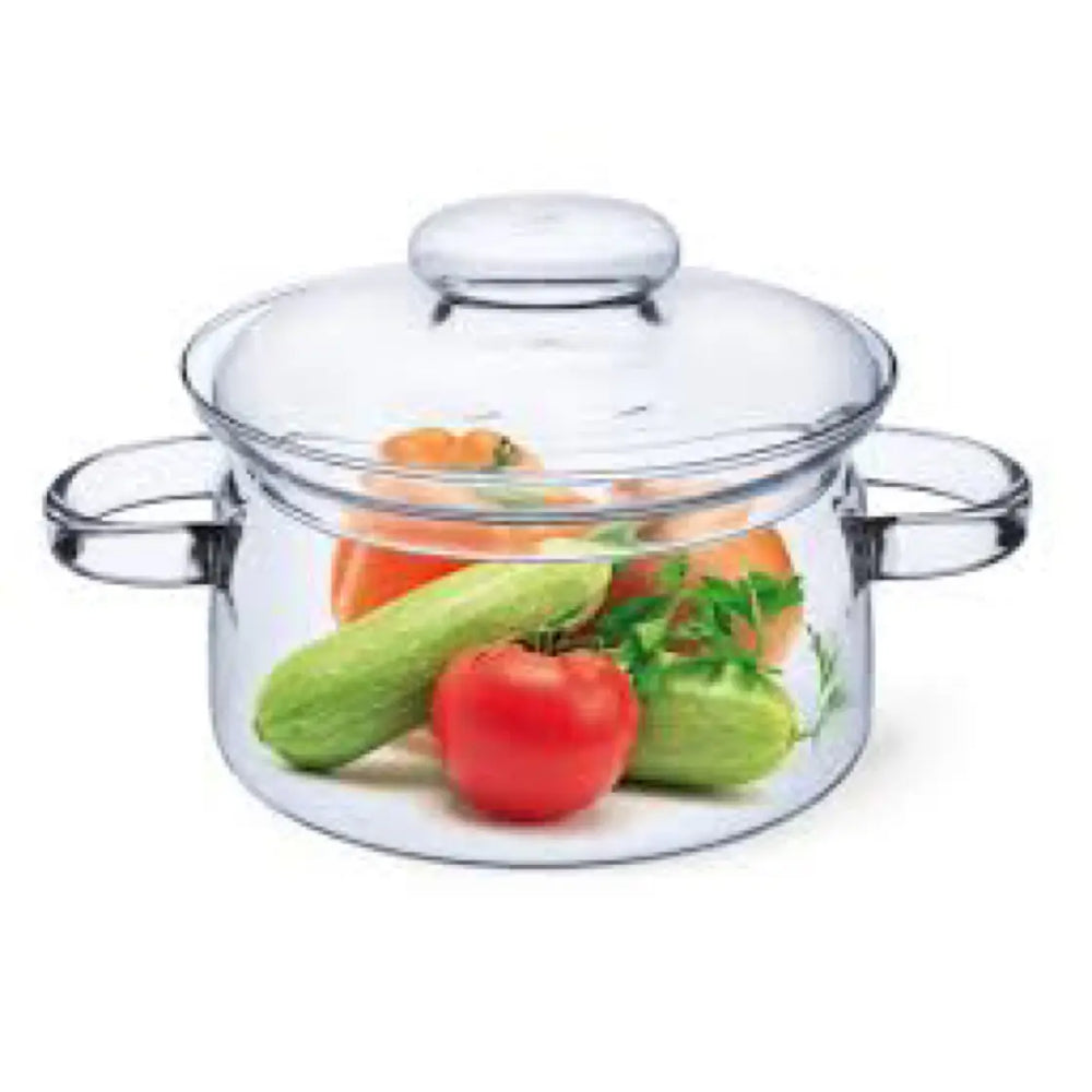 Simax-Nyko Clear Glass Pot with Lid 1L