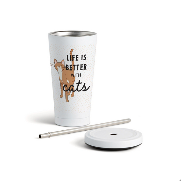 Life is Better with Pets Tumbler - Choose Cat or Dog