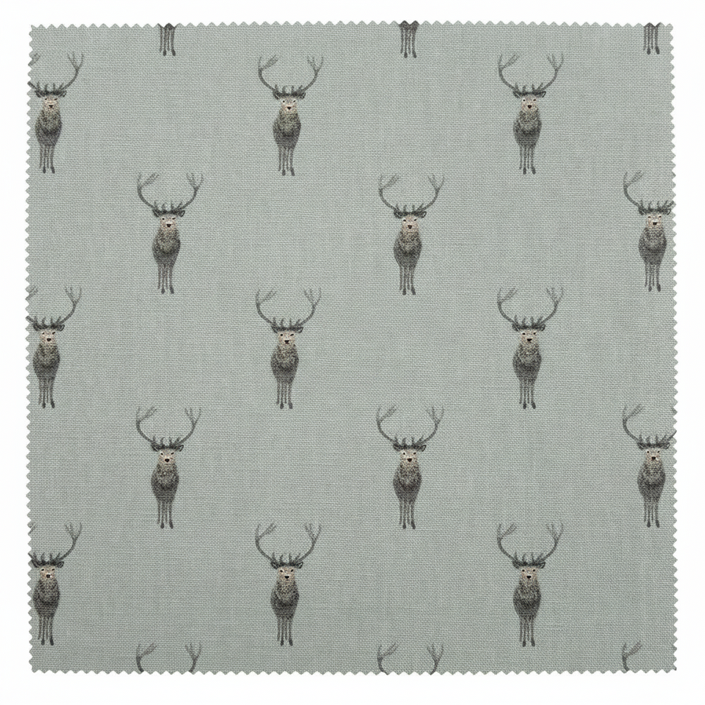 Gray apron with deer head pattern on a white background