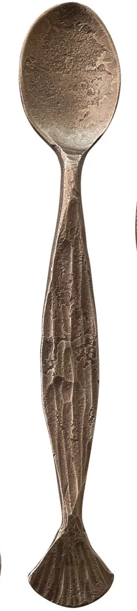 Hand-Forged Metal Spoon with Fin Shaped Handle, 3 Styles