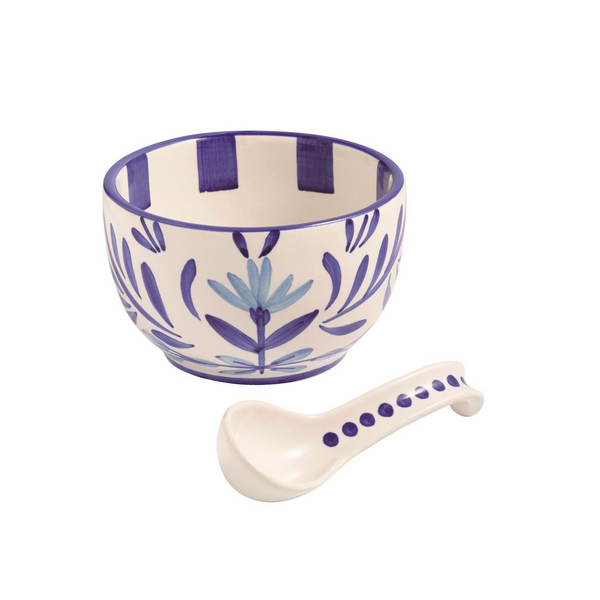 Blue Floral Salsa Tidbit Set
