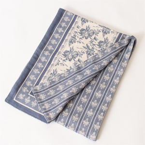 French Blue Floral Runner 72"
