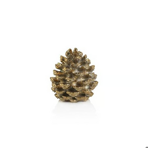 Aspen Kitchens Home+Gift shimmering gold decorative pinecone ornament for elegant holiday or year-round home decor