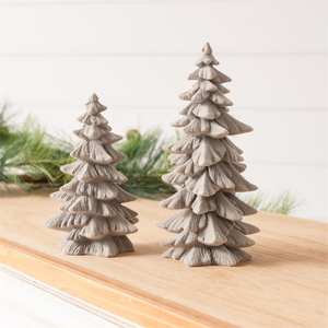 Gray Flocked Christmas Trees- Choose from 2 Sizes