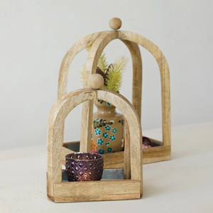 Mango Wood Arched Tabletop Tray - Comes in 2 Sizes