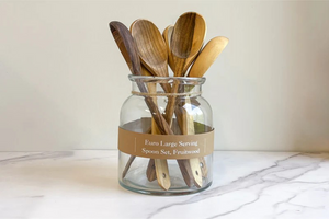Euro Fruitwood Large Serving Spoon Set