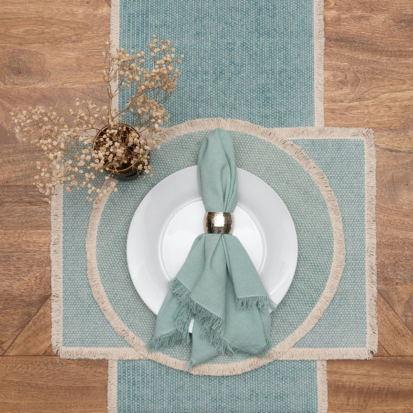 Fringed Table Linens - Aspen Color