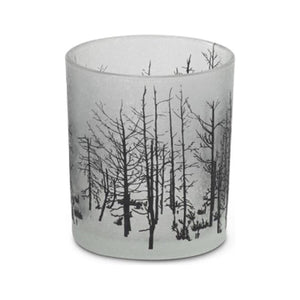 Winter Forest Frosted Glass Votive - Comes in 3 Sizes