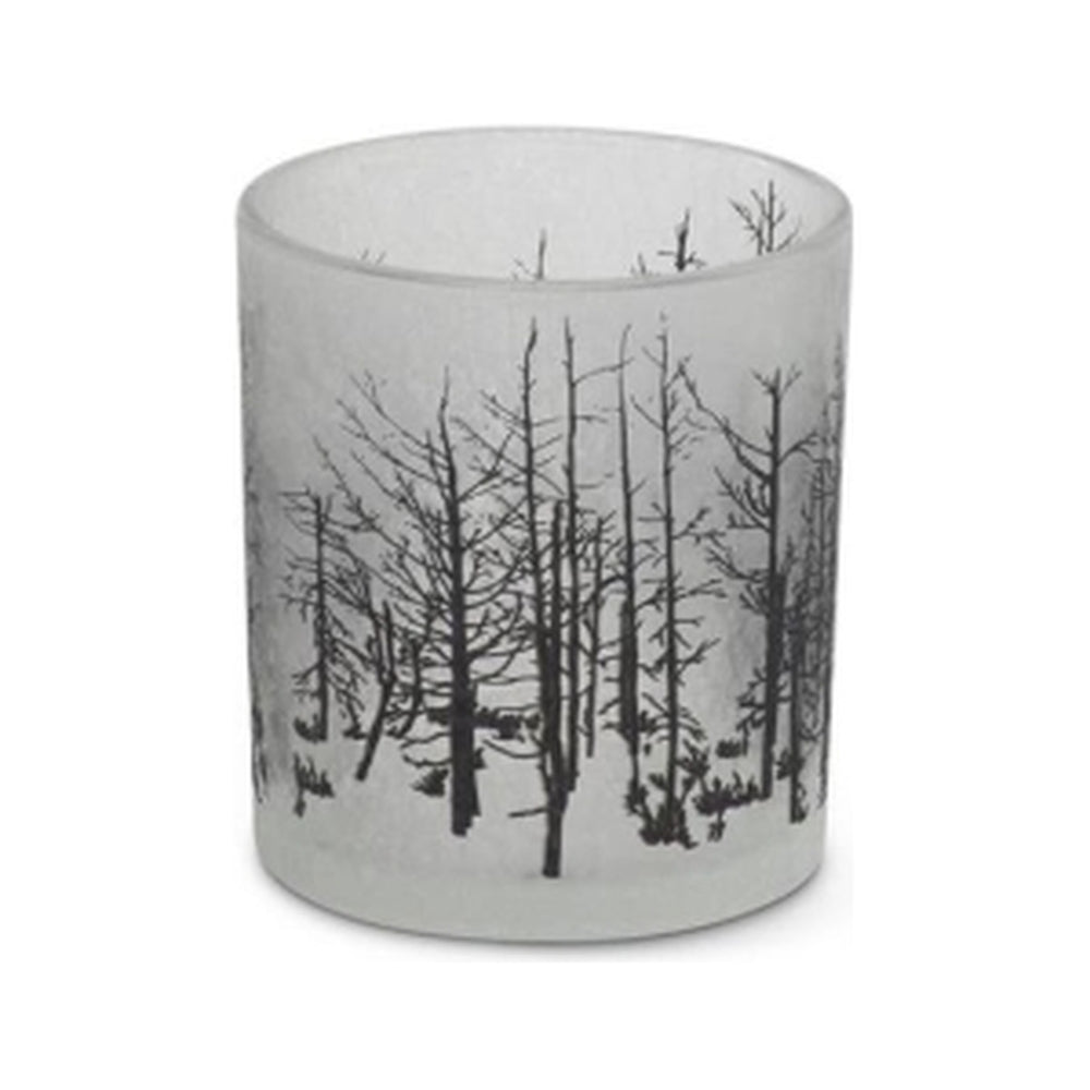 Winter Forest Frosted Glass Votive - Comes in 3 Sizes