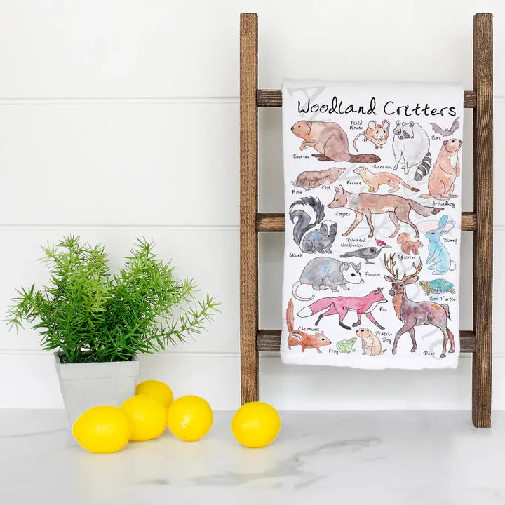 Colorado Woodland Critters Flour Sack Tea Towel