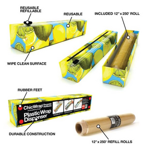 Dispenser Plastic Wrap Dispenser 12" x 250' - 2 Styles