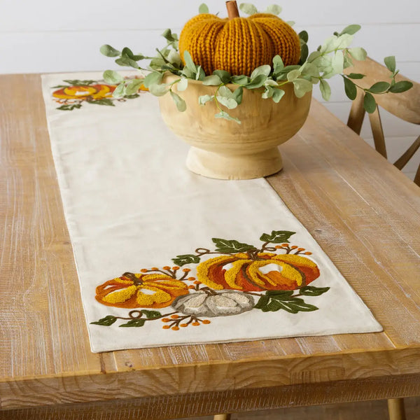 Embroidered Table Runner - Pumpkins