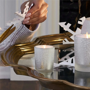 Thymes Frasier Fir Flocked Glass Votive