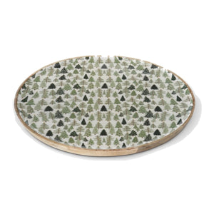 Christmas Trees Enameled Wood Tray - 3 Sizes to Choose From