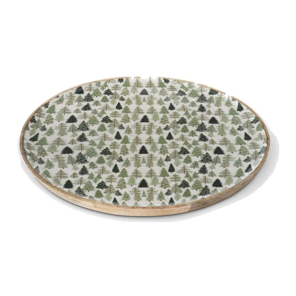 Christmas Trees Enameled Wood Tray - 3 Sizes to Choose From