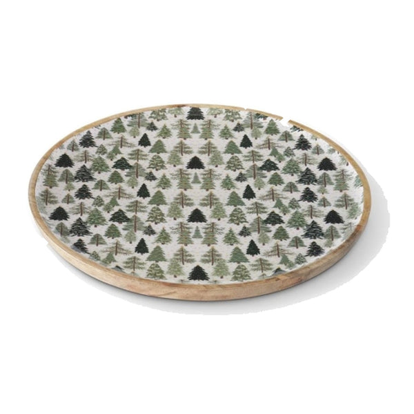 Christmas Trees Enameled Wood Tray - 3 Sizes to Choose From