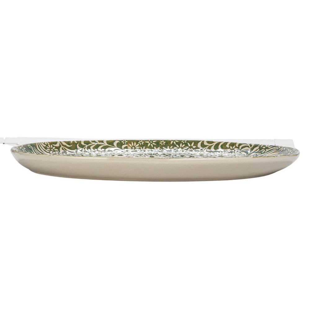 Botanical Green Stoneware Platter
