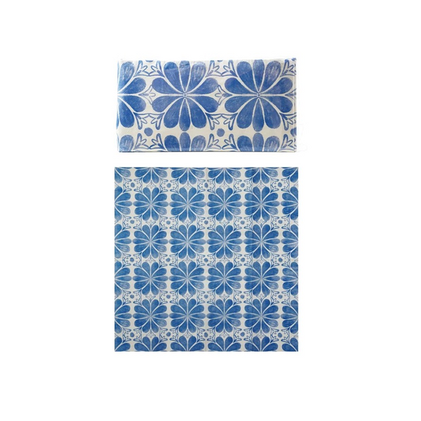 Indigo Mosaic Folded Guest Napkins 20pc.