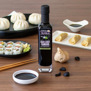 Black Garlic Tamari Barrel Aged Balsamic by Olivelle