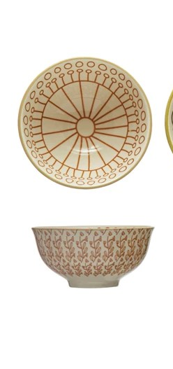 Patterned Stoneware Nibble Bowl - 4 Styles to Choose From