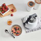 2 Qt. Matte White Stainless-Steel Tea Kettle