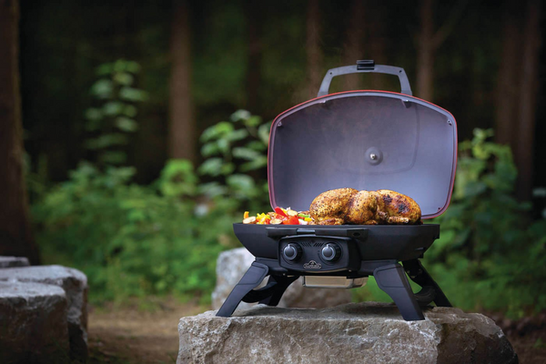 TravelQ 285 Portable Gas Grill - Choose from Blue or Red (Only Red includes the drop in cast iron griddle)