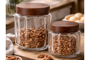 Elegant Fluted Glass Pantry Canister - Comes in Small & Large