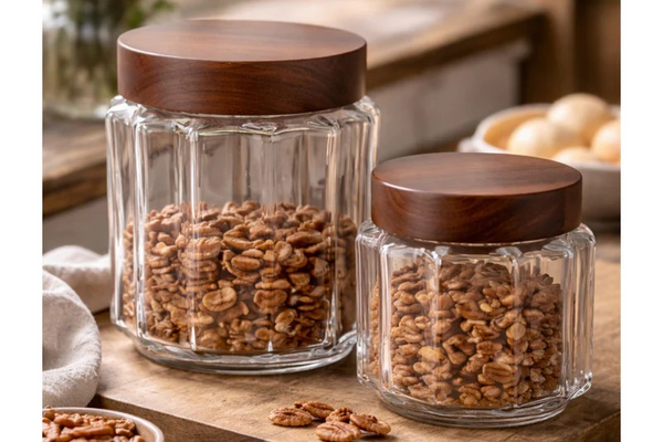 Elegant Fluted Glass Pantry Canister - Comes in Small & Large