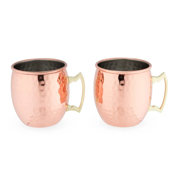 Hammered Copper Plated Moscow Mule Mugs Set of 2