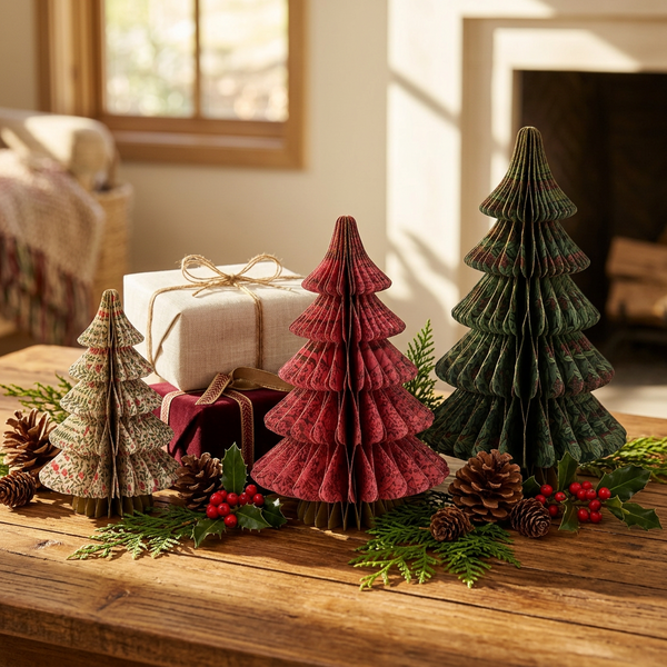Paper Honeycomb Christmas Tree Trio