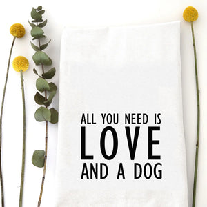 Love & A Dog - Tea Towel