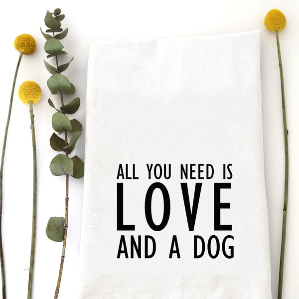 Love & A Dog - Tea Towel