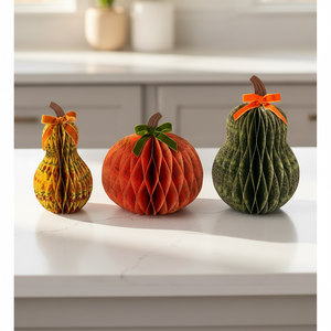Harvest Honeycomb Gourd Decor Set of 3