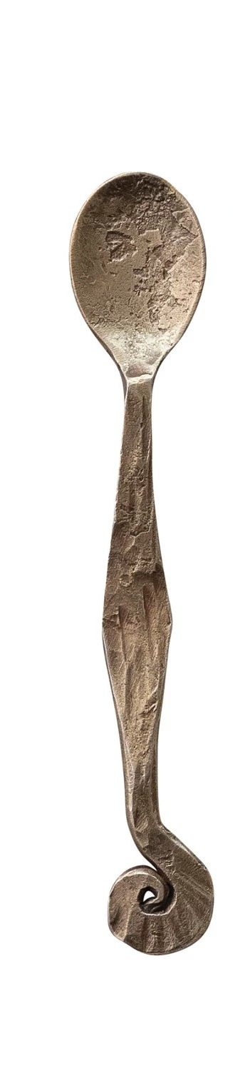 Hand-Forged Metal Spoon with Fin Shaped Handle, 3 Styles