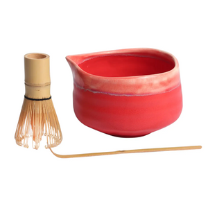 Porcelain Matcha Latte Bowl Set with Whisk and Scoop - 4 Different Colors to Choose From