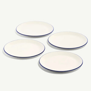 Dinner Plate Blue Rim - set of 4