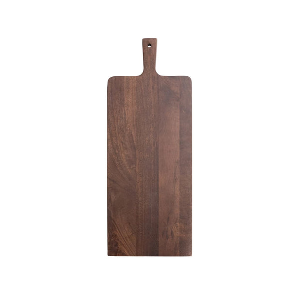 Mango Wood Cheese/Cutting Board with Handle, Walnut Finish