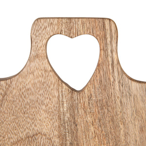 Mango Wood Serving/Cutting Board with Heart Cut-Out Handle