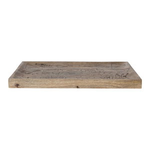 Mango Wood Serving Board with Etched Charcuterie Spread