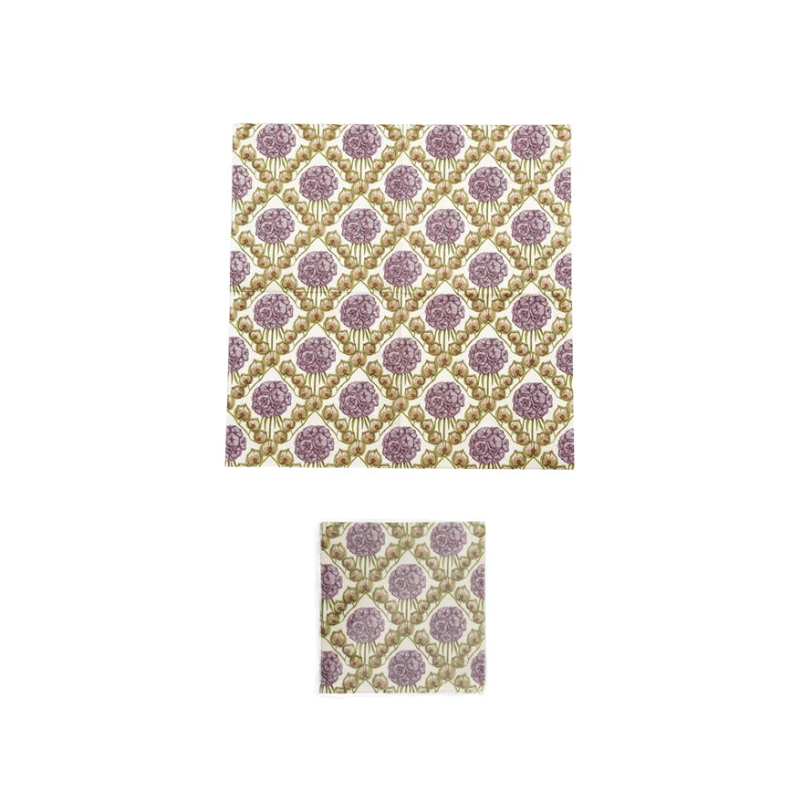 Paper Cocktail Napkins with Botanical Pattern (Contains 50)