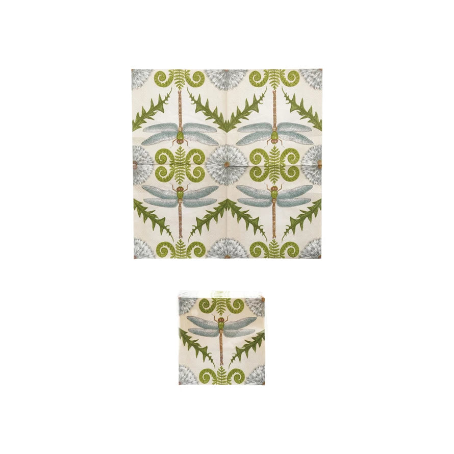 Paper Cocktail Napkins with Animals and Botanicals (Contains 50)