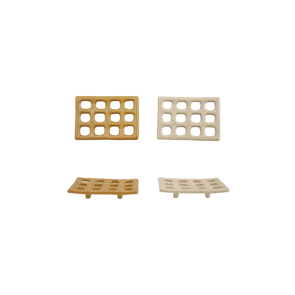 Stoneware Footed Soap Dish (2 Colors)