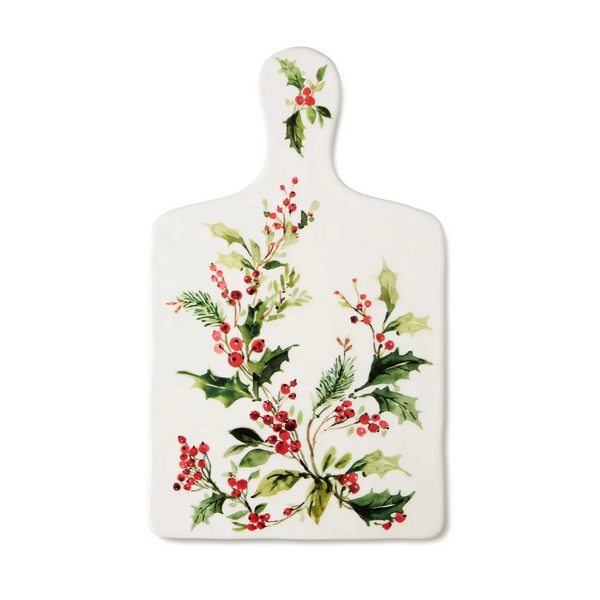 Holly and Vines Ceramic Cheese Plate
