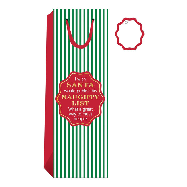 Naughty List Wine Bag