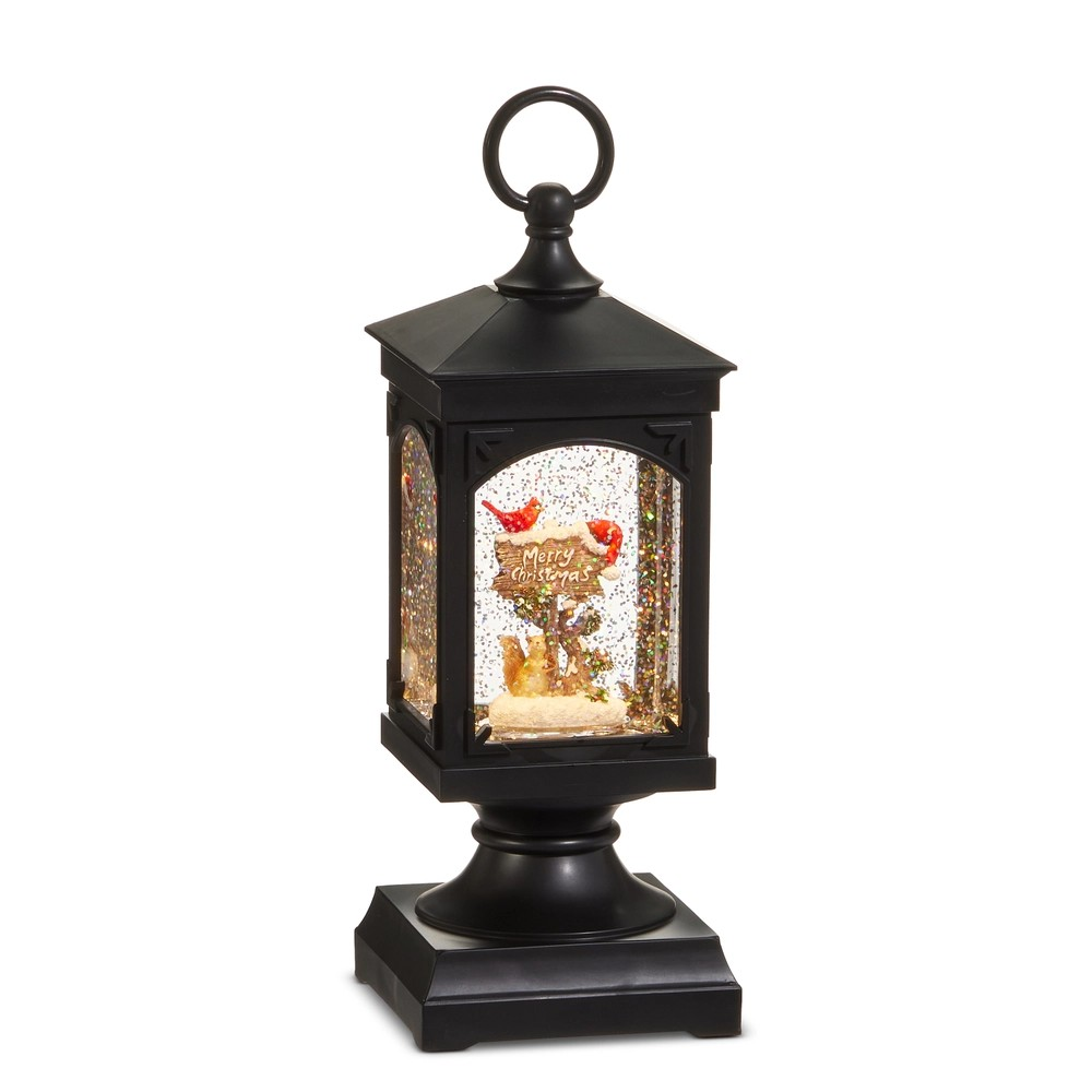 Cardinal on Sign Lighted Water Lantern