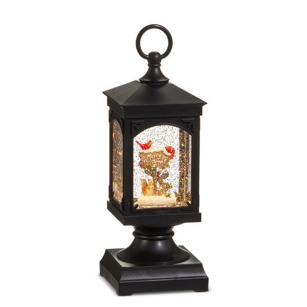 Cardinal on Sign Lighted Water Lantern