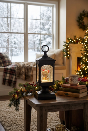 Cardinal on Sign Lighted Water Lantern